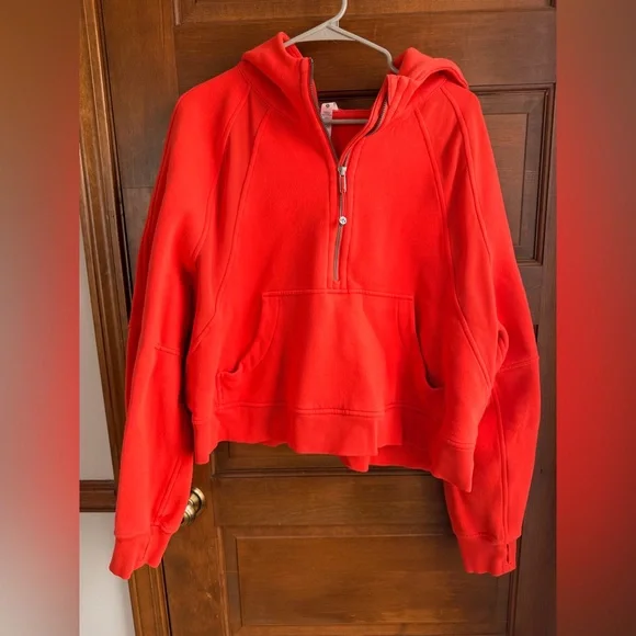 Lululemon Scuba Oversized 1/2 Zip Hoodie Autumn Red - Picture 3 of 8
